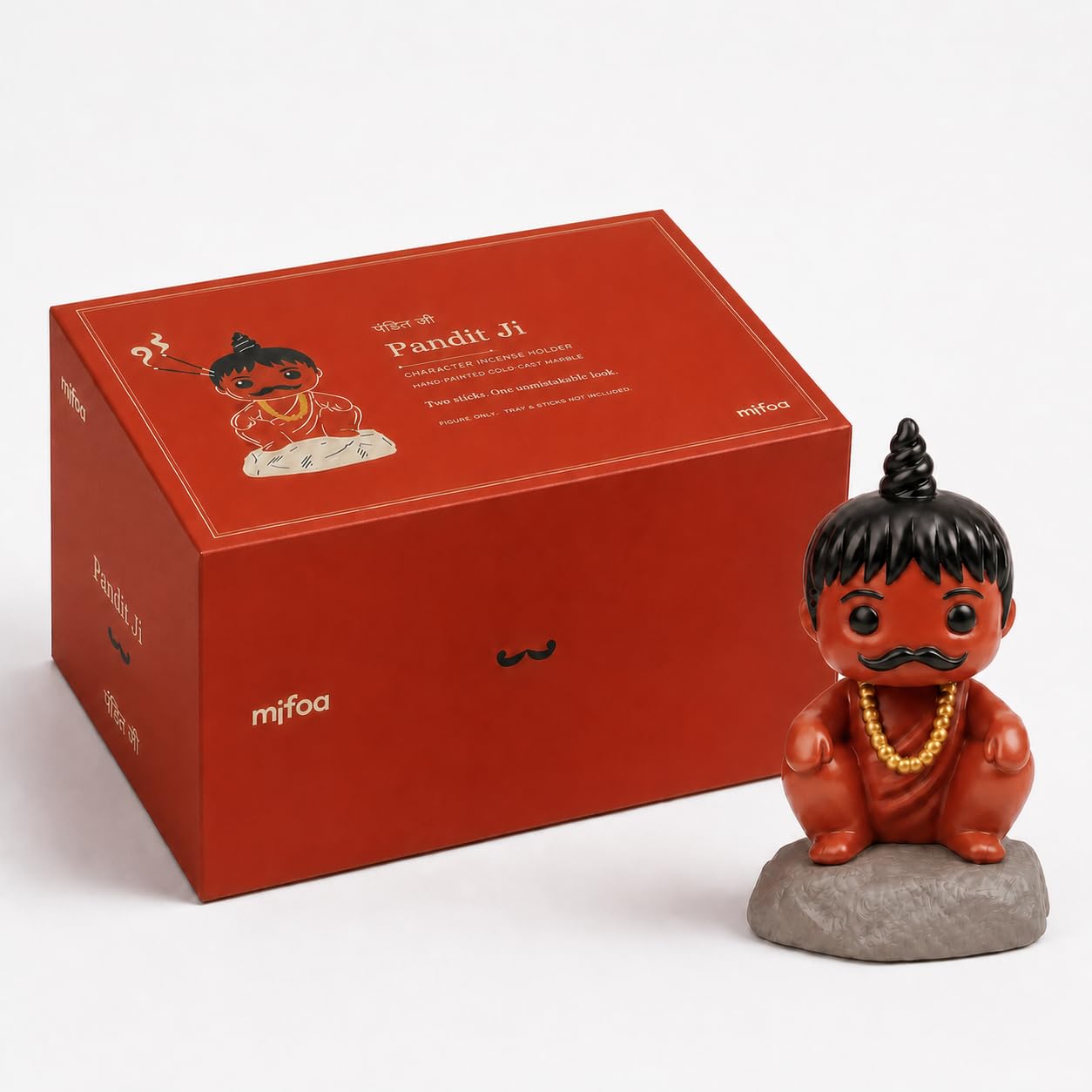 Chota Pandit Incense Holder - Hand-Painted Indian Decor -5 Chota Pandit Incense Holder - Hand-Painted Indian Decor -5