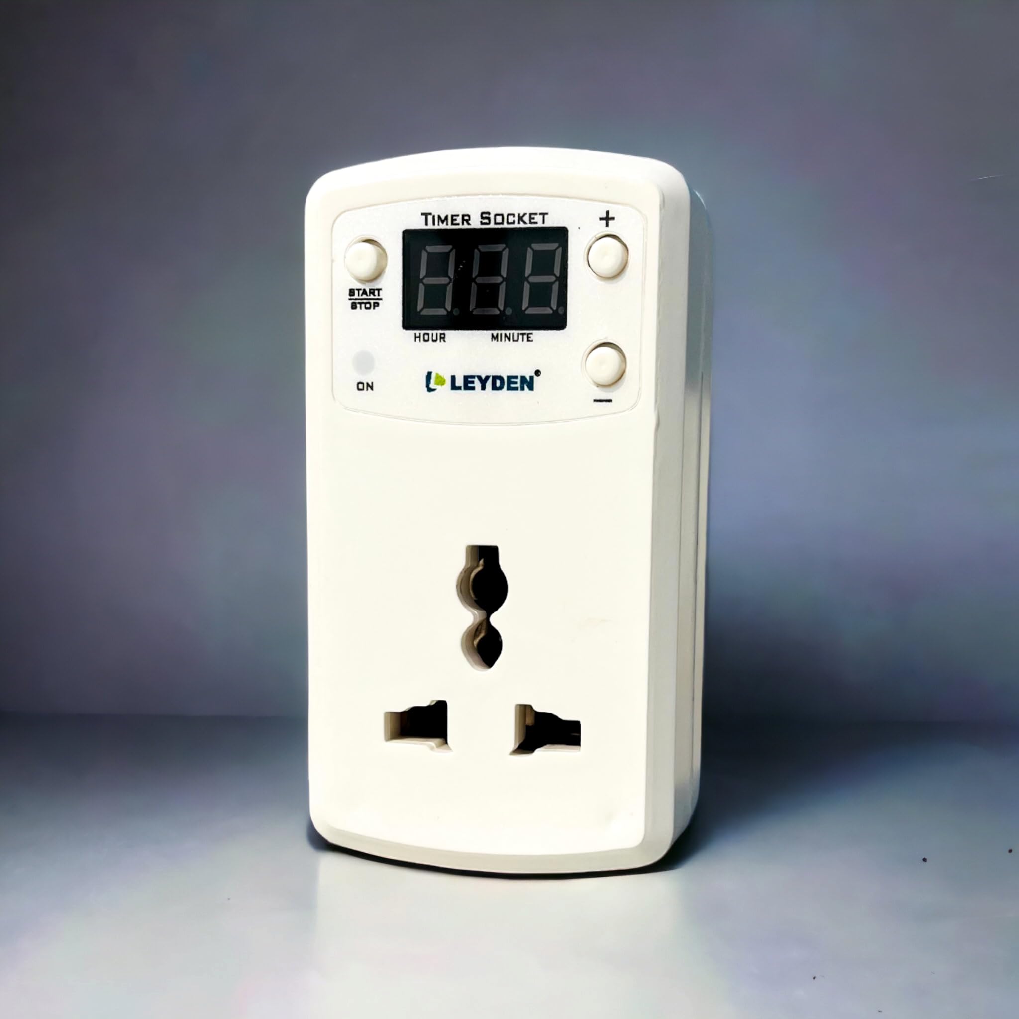 LEYDEN® TM-PLG 6A, 220-230 VAC, Timer Plug Socket for Automatic Off, Over Charge Protection Safety of Device Like Laptop, Mobile, E Bike, Etc (White)