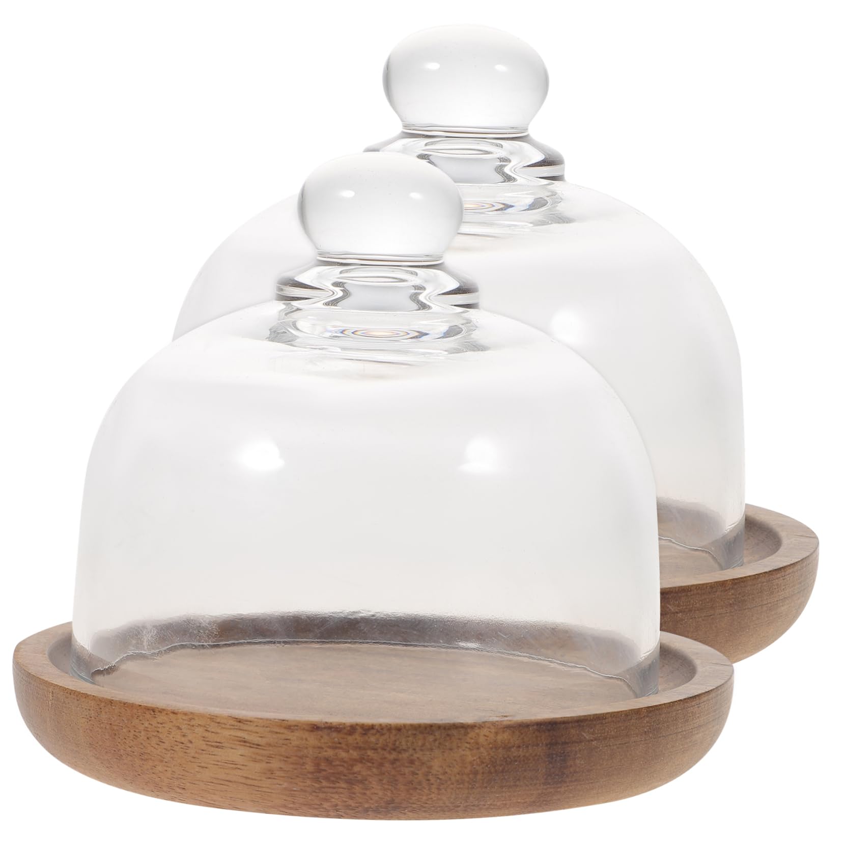 OFFSCH 2Sets Display Plate Cake Container for Practical Party Supplies and Dessert Showcase for Kitchen Dining Cafe Restaurant and Events