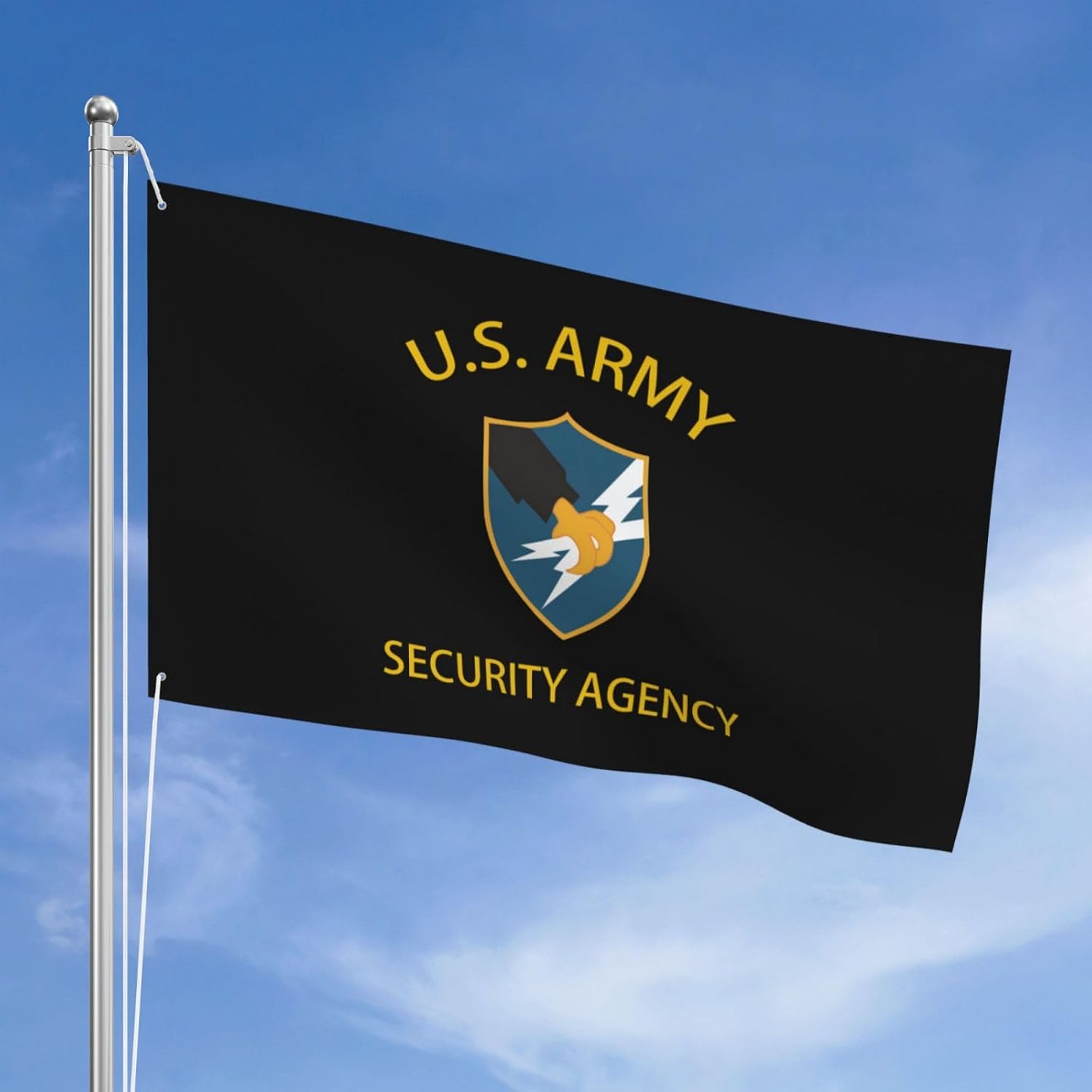 Us Army Security Agency Veteran Double-Sided 3ply 3x5ft Polyester Flags: Durable, Reusable, And Vibrantly Decorative â€“ Perfect for Indoor and Outdoor Use