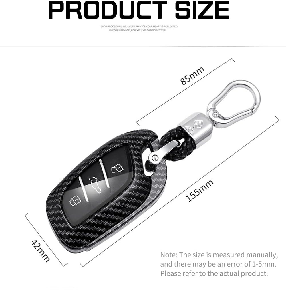 HIBEYO ABS Key Fob Cover for MG ZS EV MG6 EZS HS EHS MG6 Marvel X Marvel R for Roewe I5 I6 RX3 RX5 RX8 ERX5 EI5 Accessories with Keychains Car Key Case Cover Protector-Red