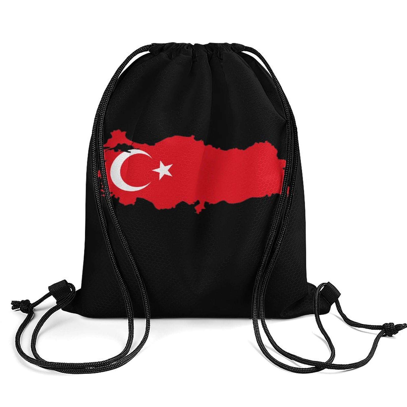 Turkey Flag Drawstring Backpack Durable Sport Gym Bags Daypack for Men Women 35 * 42cm