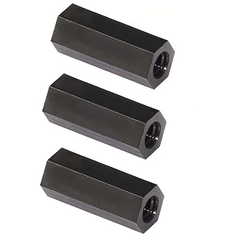 NACX M3 x 15mm Female-Female Hex Thread Nylon Spacer Standoff Pillar, Black, 150Pcs