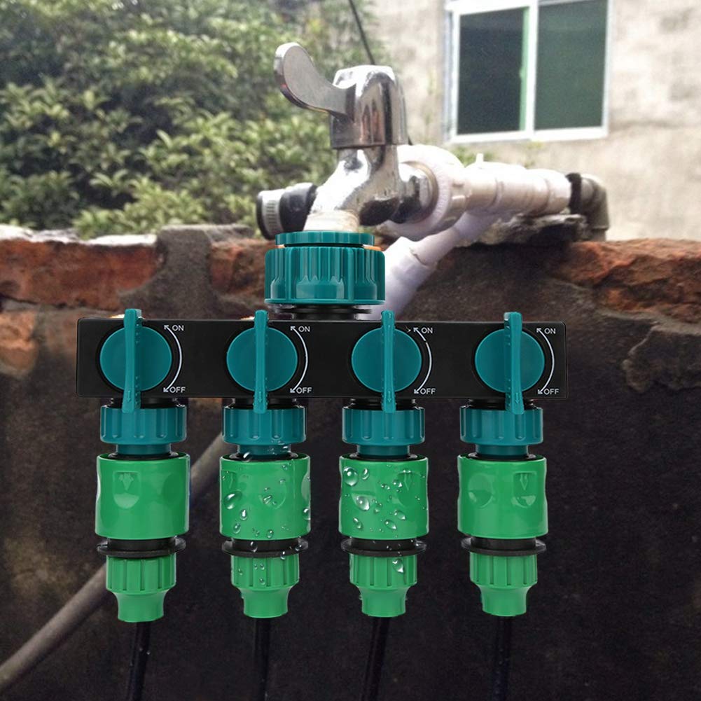 Schlauchteiler, Gartenschlauchteiler, DN20 DN25 FNPT Wasserhahnteiler mit 1/4-Zoll-Schnellanschluss-Bewässerungsarmatur