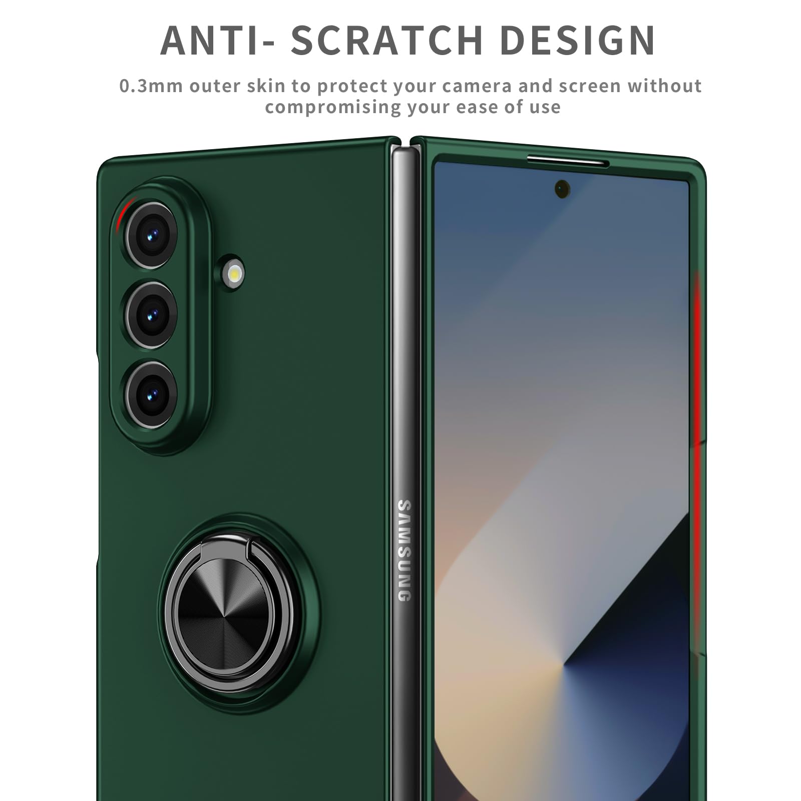 Składane etui na telefon komórkowy Samsung Galaxy Z Fold 7 5G, [wsparcie uchwytu samochodowego] uczucie na skórze, oleista farba w sprayu, odporne na uderzenia etui ochronne do Samsung Z Fold7