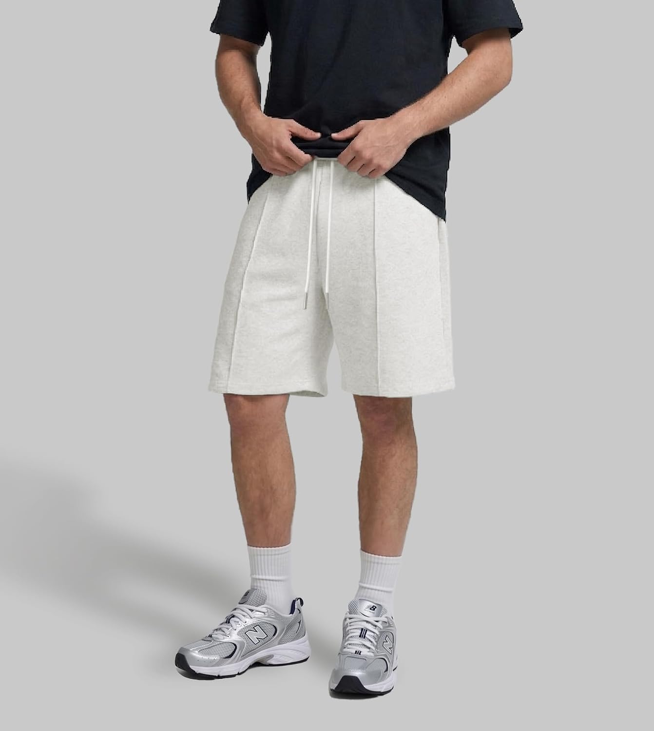 Mens Baggy Sweat Shorts Wide Leg Casual Drawstring Y2K Shorts Loose Fit Under Knee Gym Shorts Pocket