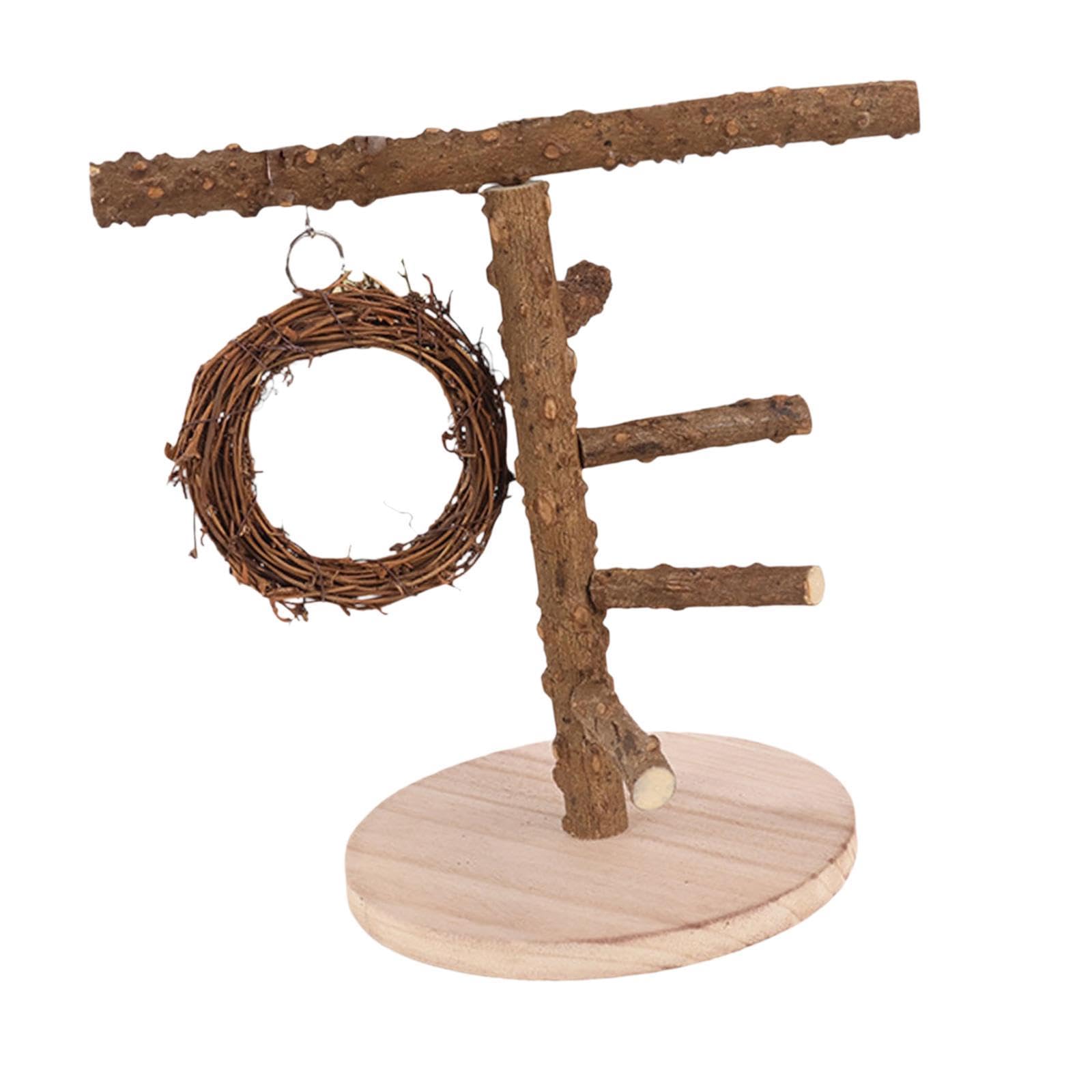 2 set di legno uccello parco giochi in legno stand giocattolo per calopsitte, piccioncini ara