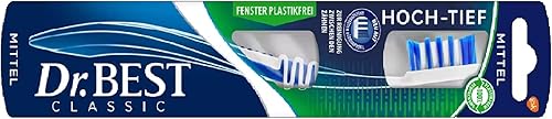 Miniatura 3 de Dr. Best - Cepillo de dientes medio para limpieza profunda entre dientes con perfil de cepillo curvo, paquete de 1