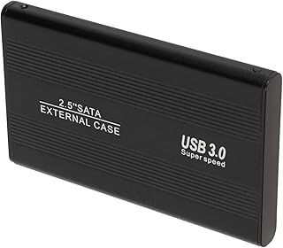USB3.0 HDD Enclosure, External Mobile Enclosure for 2.5inch SATA Interface Hard Disk or HDD Under 10mm,Lightweight HDD Enclosure Adapter for Laptop Computers for Win 7 for Win 10(Black)
