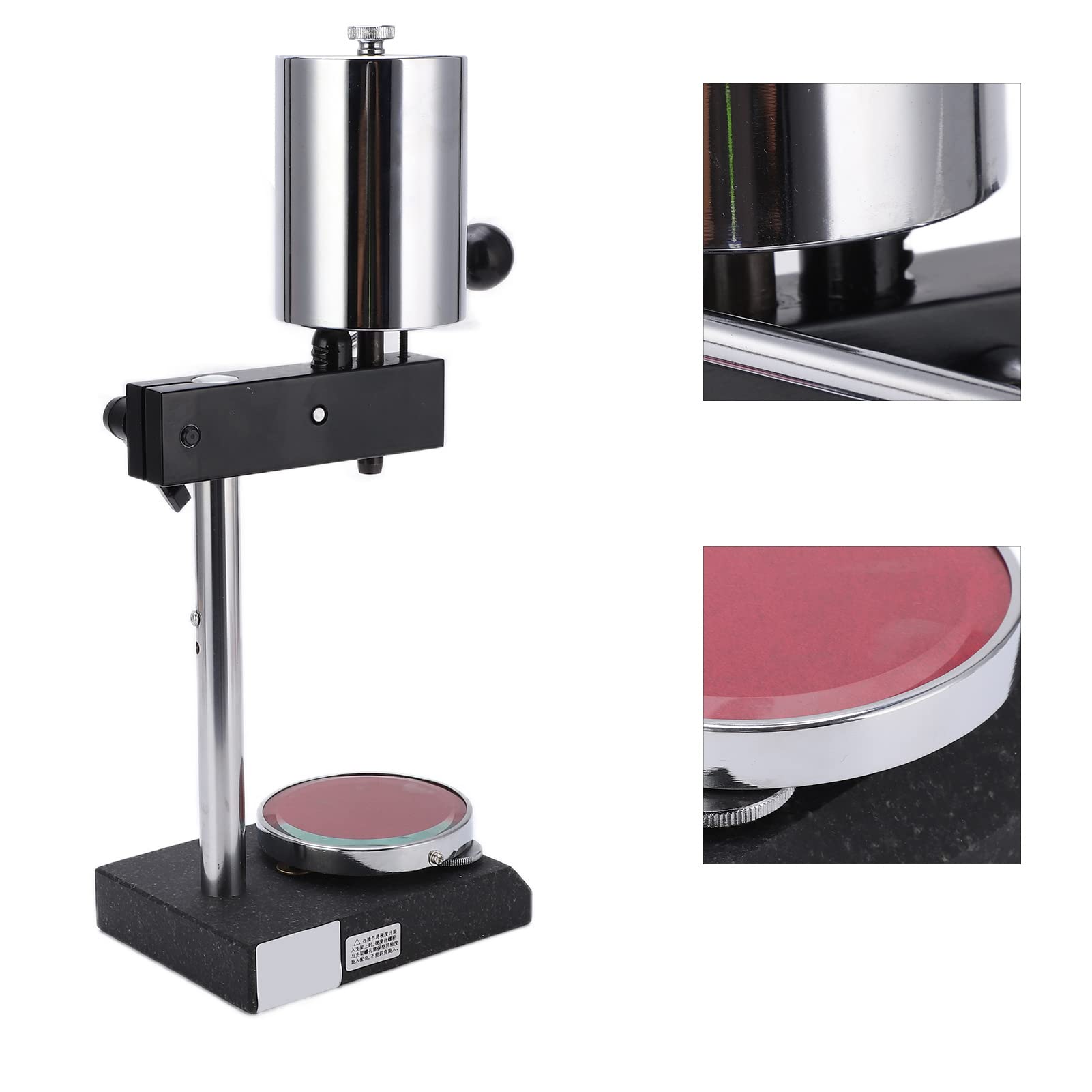 FTVOGUE Soporte para Probador de Dureza, Soporte Duradero de Metal y Vidrio para Durómetro Shore, Perfecto para Pruebas de Caucho y Espuma en Casa o Laboratorio, Tamaño 6,3x4,7 Pulgadas