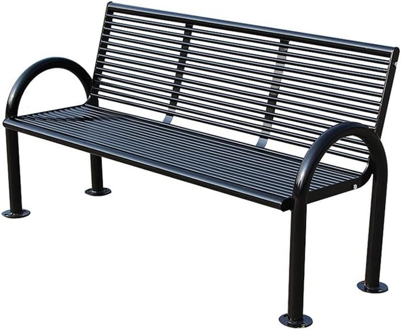 Park Benches Park Back Bench Outdoor Leisure Bench Metal Iron Bench Community Park Viewing Seat Suitable for Courtyard Garden Outdoor Benches(A)