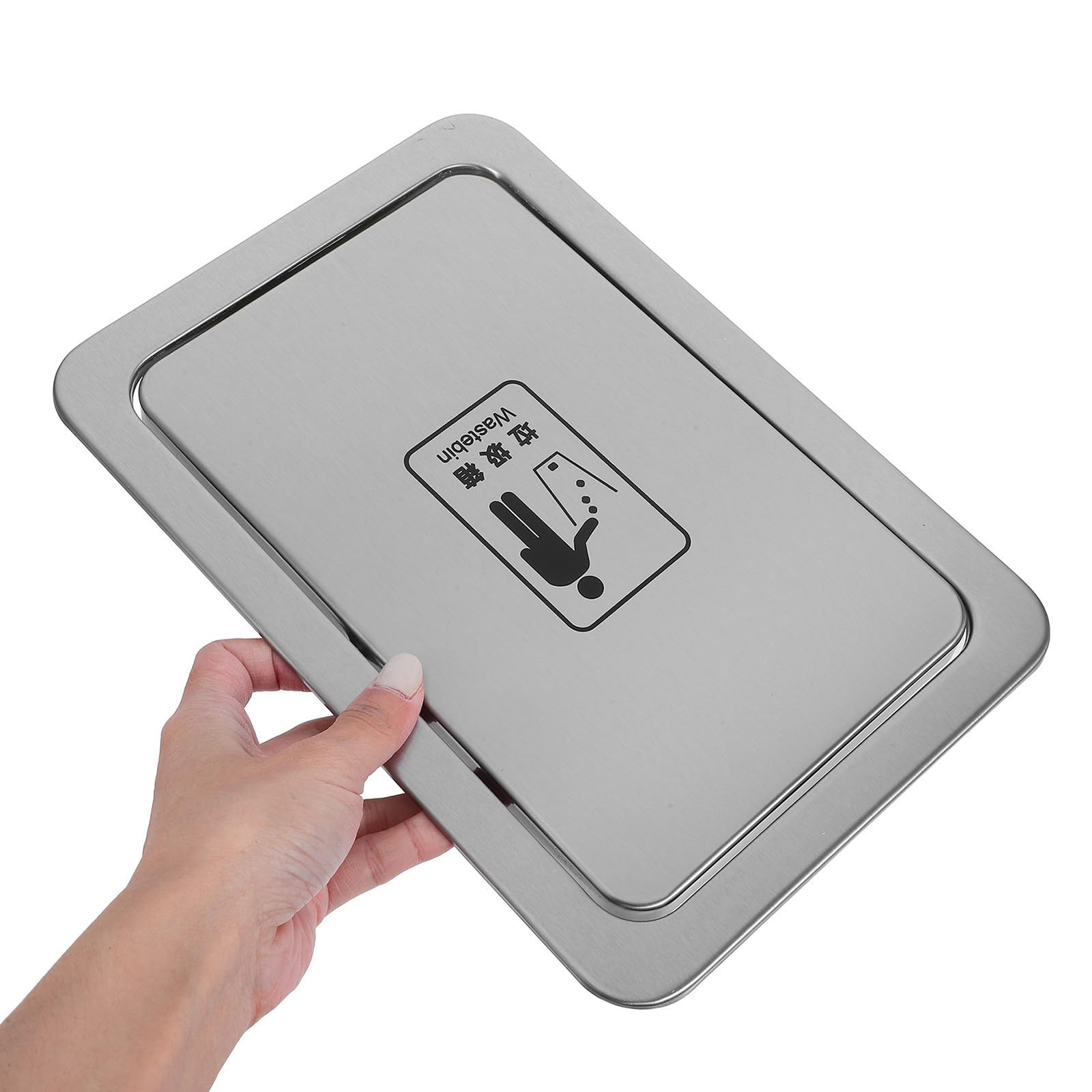 Acero Inoxidable Tapa Abatible Empotrada para Basura de Cocina