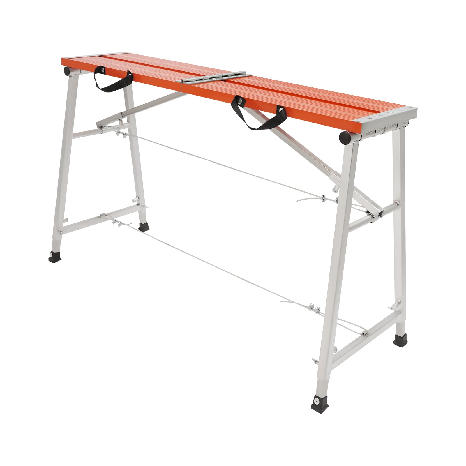 Plateforme de travail pliable et réglable en hauteur, en alliage d'aluminium orange argenté pour la décoration de la maison, peinture murale, nettoyage des fenêtres, avec capacité de charge de 200 kg