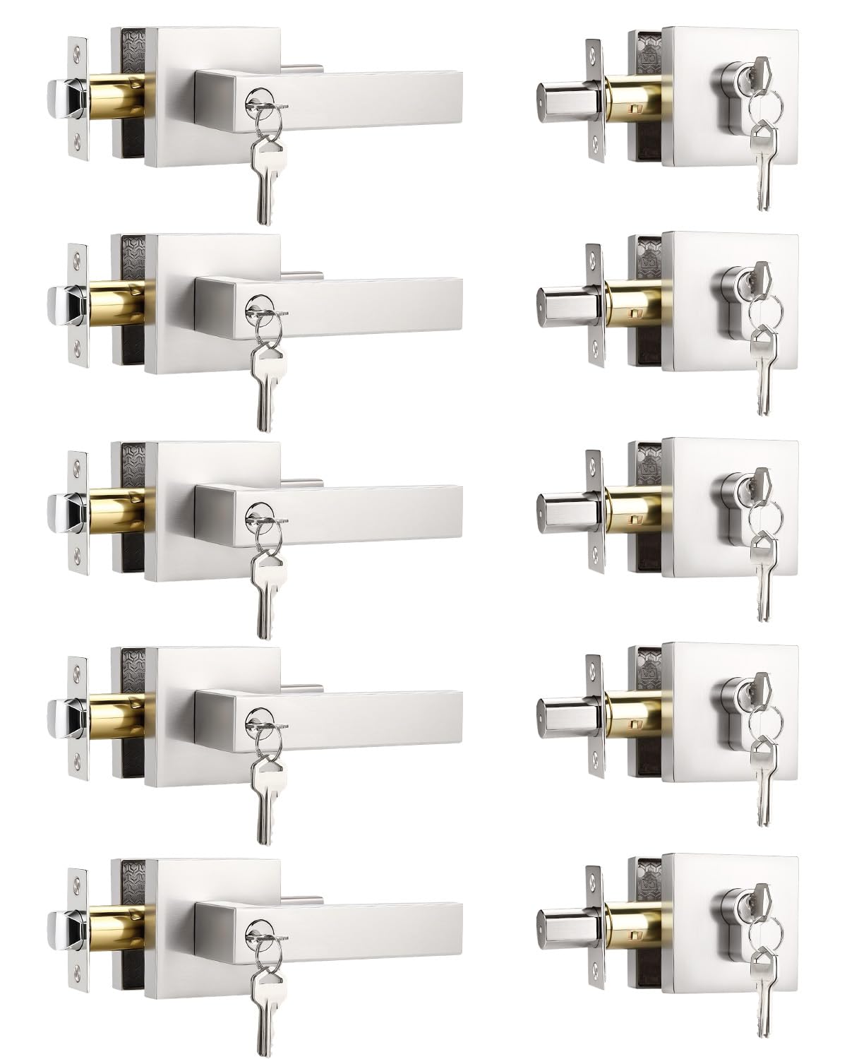 KNOBWELL Matte Black Door Knob & Deadbolt Set -28