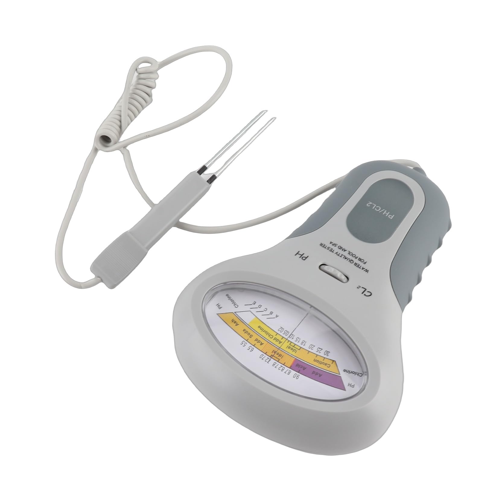 BuyWeek Testeur PH CL2, Testeur de Qualité de l'Eau PH CL2 Affichage Clair Haute Précision avec Cylindre de Mesure pour Piscine et Spa