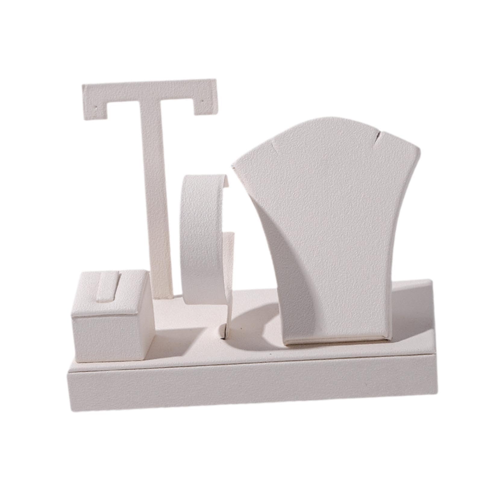 Baoblaze Set Espositore per Gioielli, Porta Collana, Porta Anelli, Gioielli per Negozio, Vetrina per Collane, Espositore Gioielli, Beige