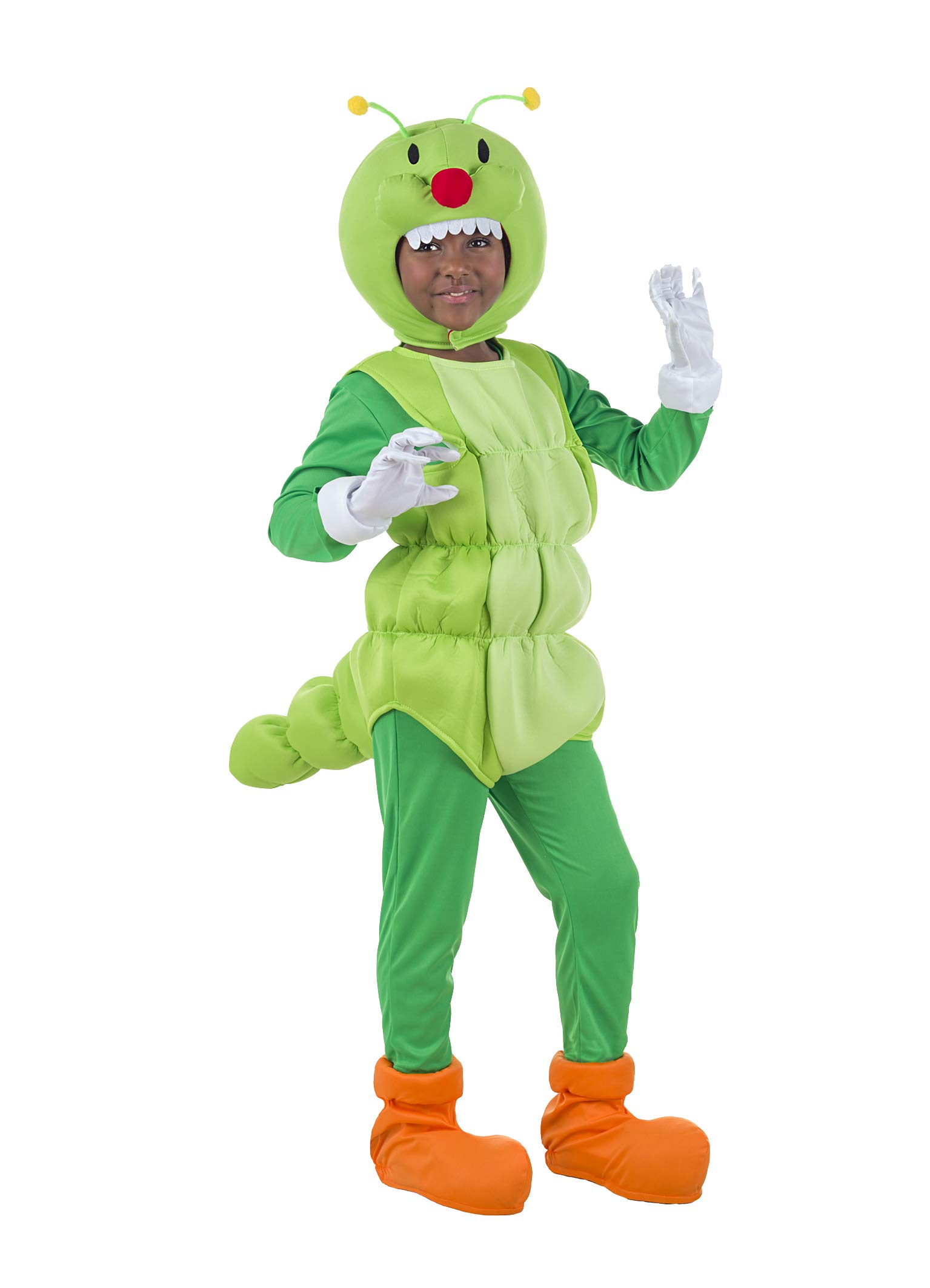 Wurm-Kostüm Für Kinder (5-6 Jahre) – Komplettset Mit Kopf, Overall, Handschuhen Und Stiefelstulpen