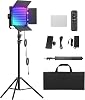 RGB Photography Video Lighting Kit, 50W Bi-Color Energy-Saving LED Video Studio Lights with 2300k~8500k Dimmable CRI 97 for Filming Camera Photo Recording Stage Shooting Streaming YouTube TikTok