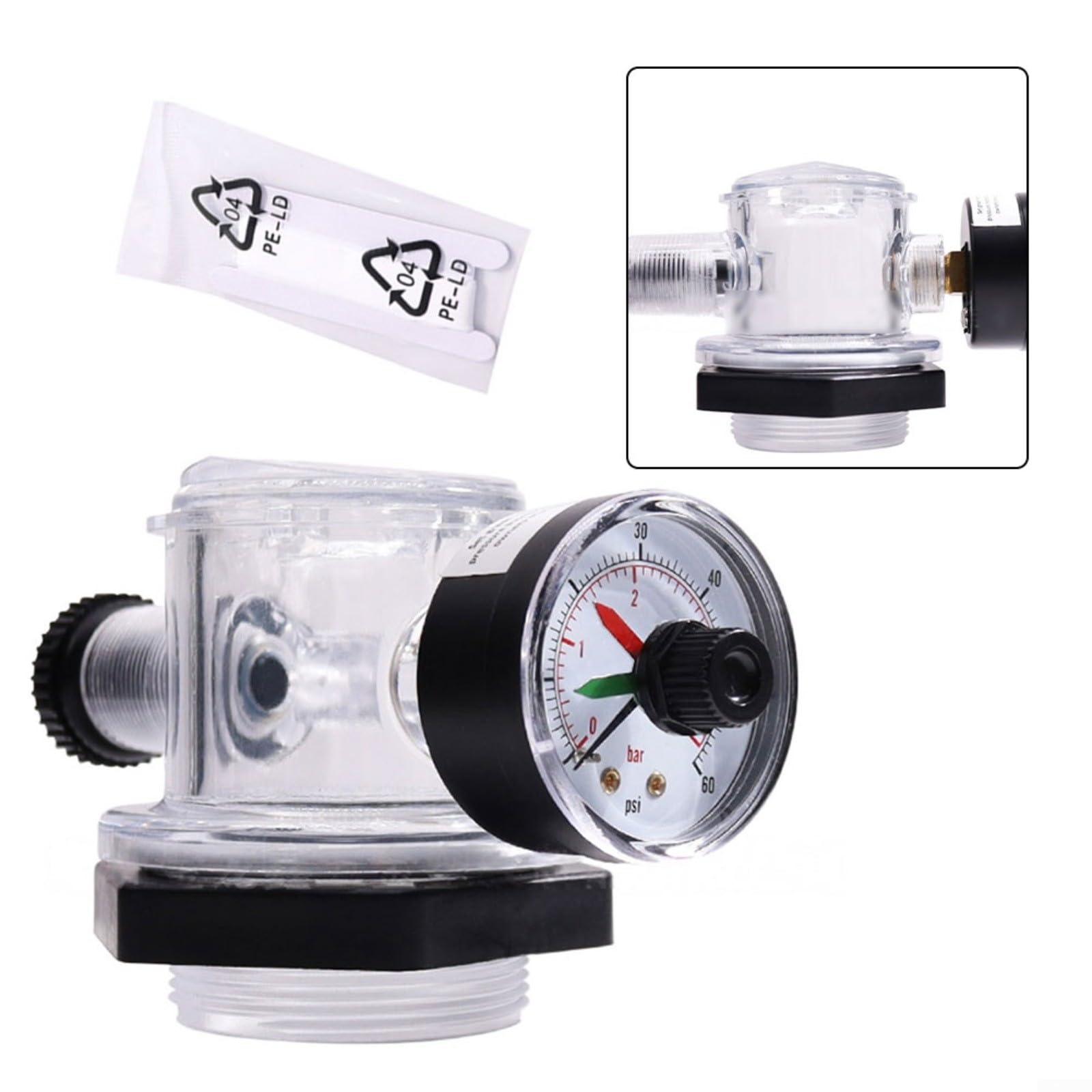 Válvula de alivio de aire de filtro de spa para piscina TR100C TR140C para Triton II, kit de válvula de escape manual con arandelas, parte negra fácil de instalar