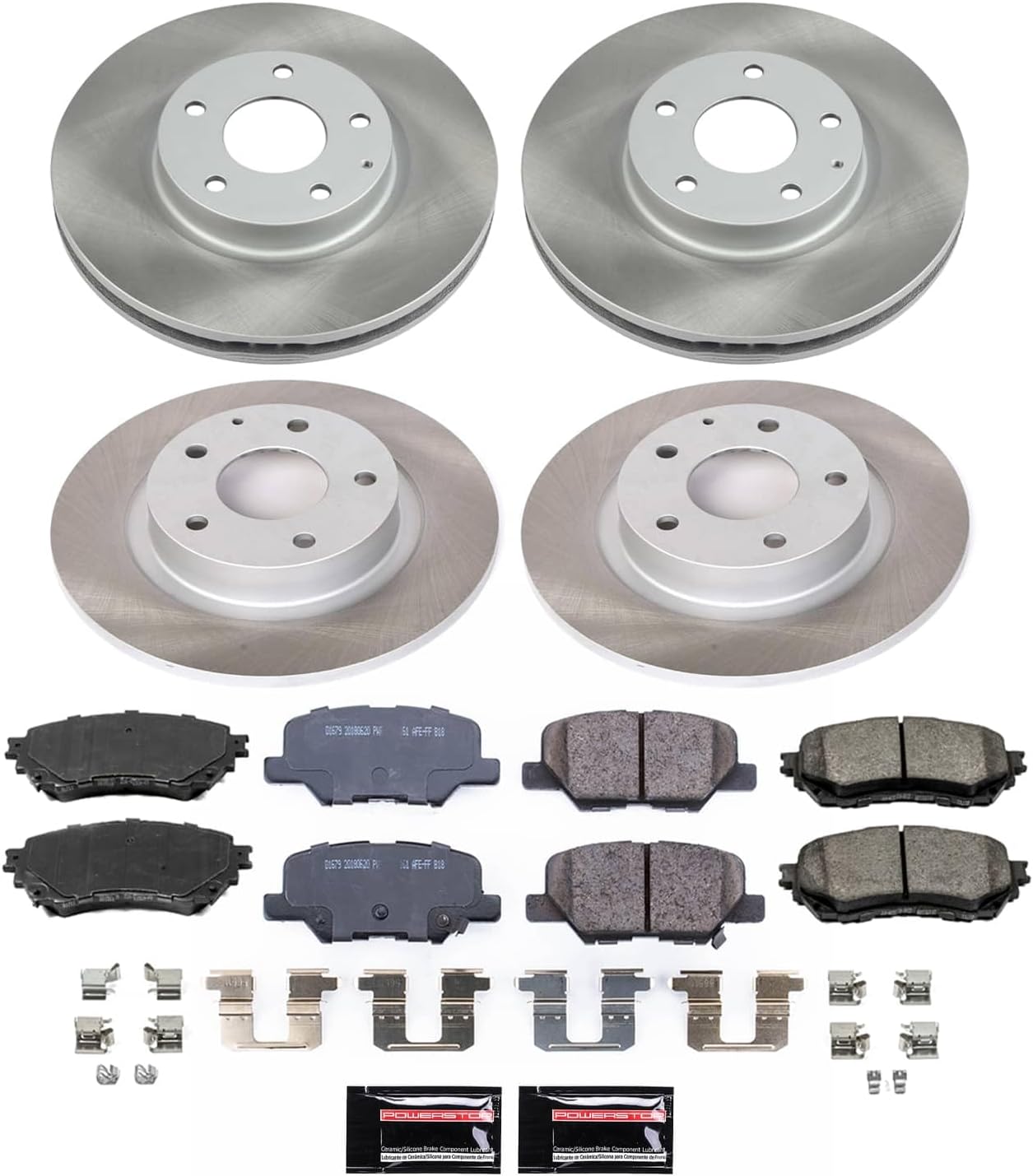 PowerStop Front and Rear Brake Kit For Mazda 6 2014-15 - Ceramic Brake Pads + Semi Coated Rotors Replacement, SC6966