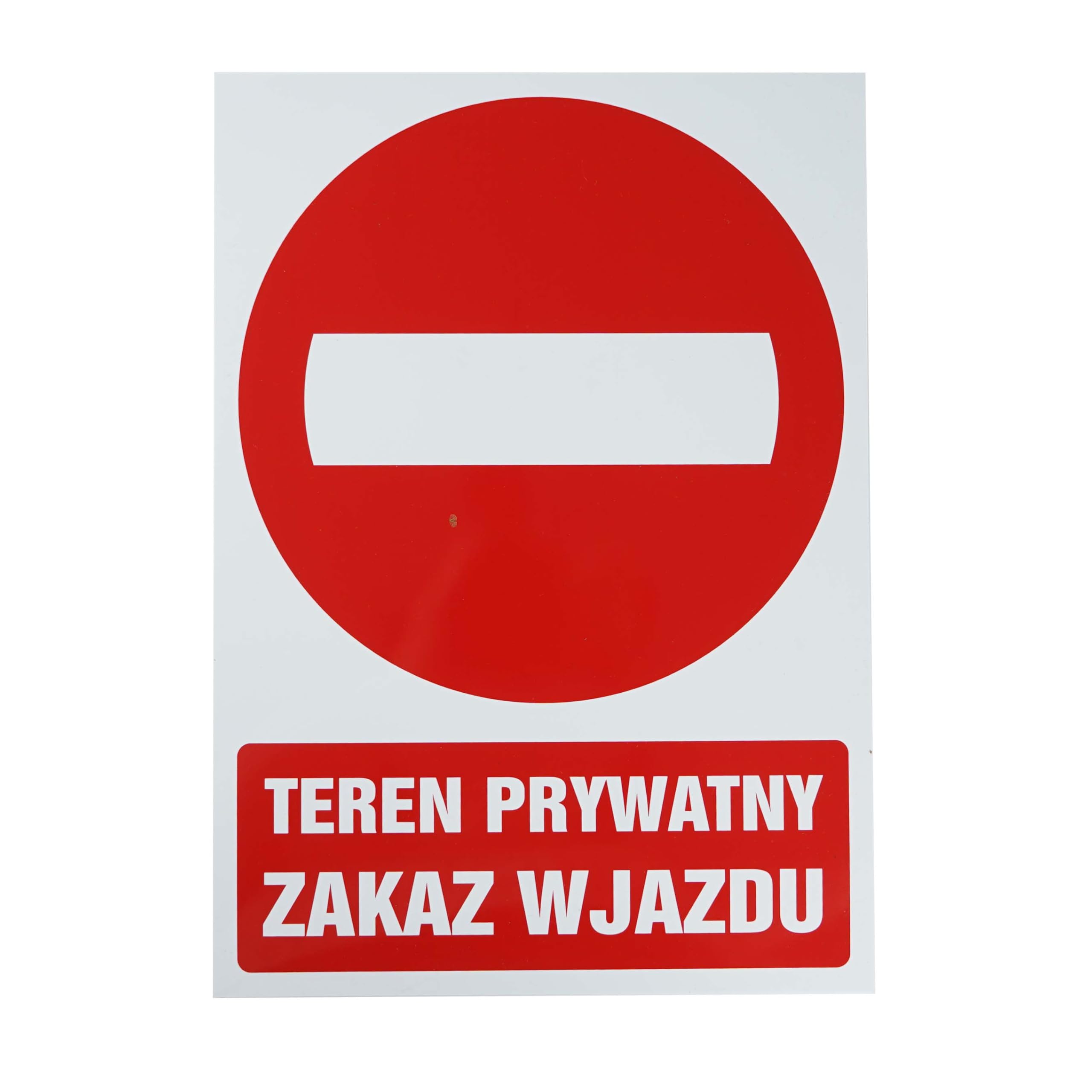 Tablica PCV Tabliczka TEREN PRYWATNY ZAKAZ WJAZDU 35x25 cm, Odporna Na Warunki Atmosferyczne, Tablica Informacyjna Do Powieszenia Na Ogrodzeniu, Bramie