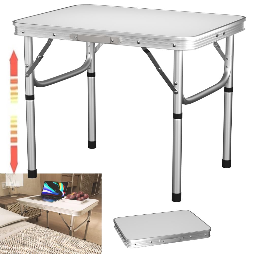 Lightweight Folding Table Extra Strength Camping Buffet Trestle Table for Indoor Outdoor, with Carrying Handle Foldaway Table, Aluminium Folding Table for Wedding Market Garden Party Picnic BBQ