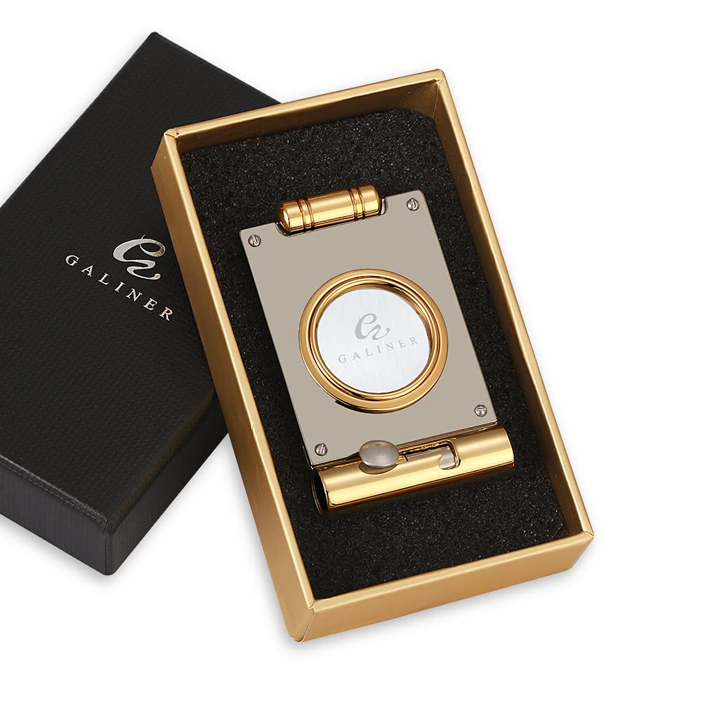 Buy Galiner 2in1 Gold Cigar Cutter Stainless Steel Guillotine Double