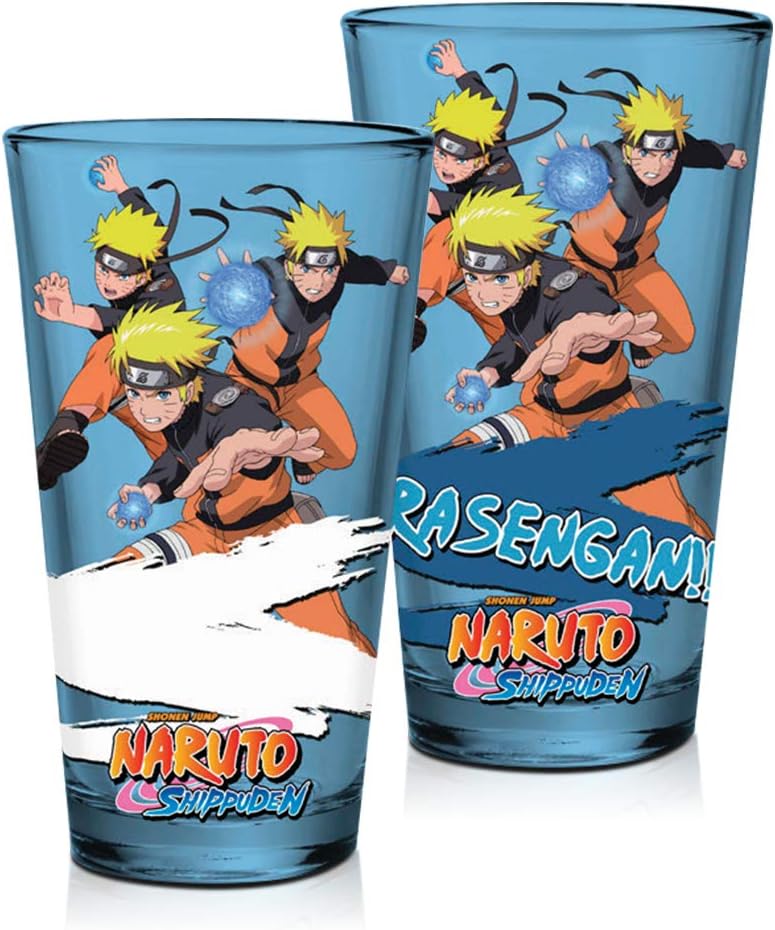 Naruto Color Changing Drinking Glass 16 oz Naruto Shippuden Pint Tumbler Glass