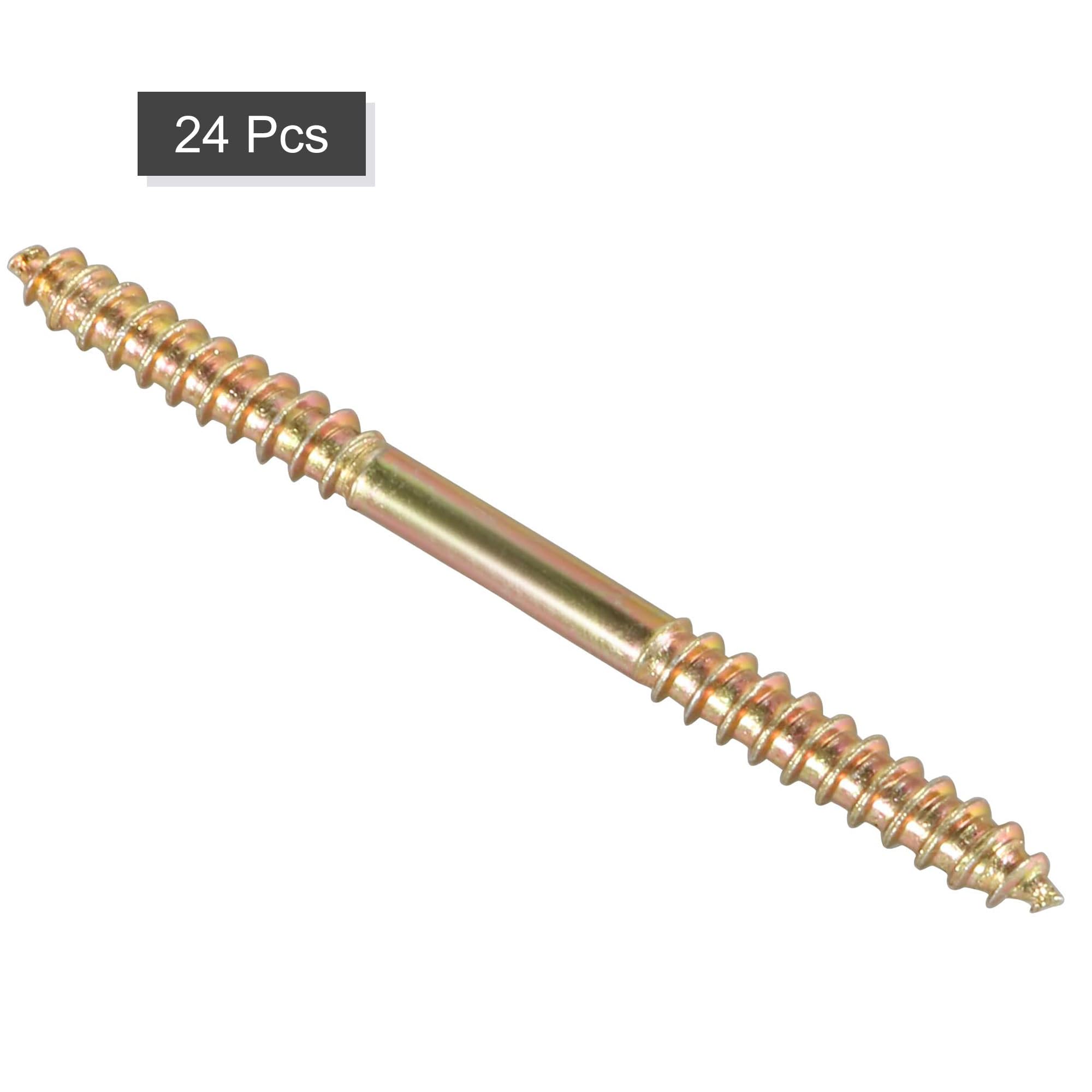 TOP-VIGOR 24Pcs Hanger Bolts, M5x65mm Double Ended Self-Tapping Thread Wood to Wood Dowel Screws, Double Ended Dowel Screws - Image 3