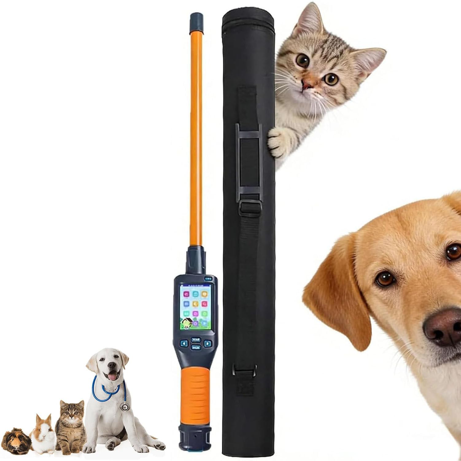 LjlXanthiper Portable Pet Microchip Scanner Reader,Pet Microchip Scanner,With Lcd Display,Rechargeable Battery,Storage up to 20000 Datas,USB Connection,For Pet Shops Vets Animal Shelters