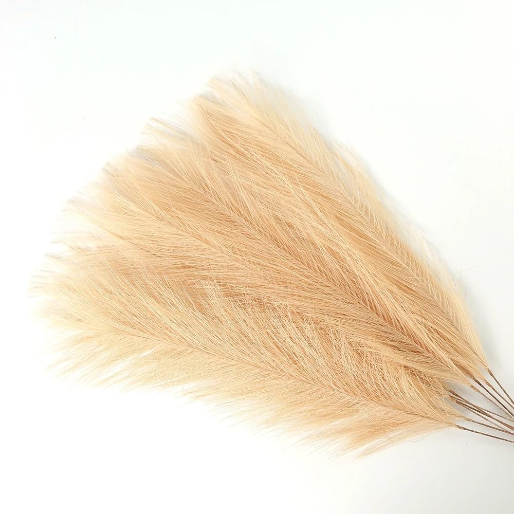 Bouquet de Pampas artificielles en Soie Multicolore, 40 cm, Lot de 10 ou 15(Curry,15pcs)