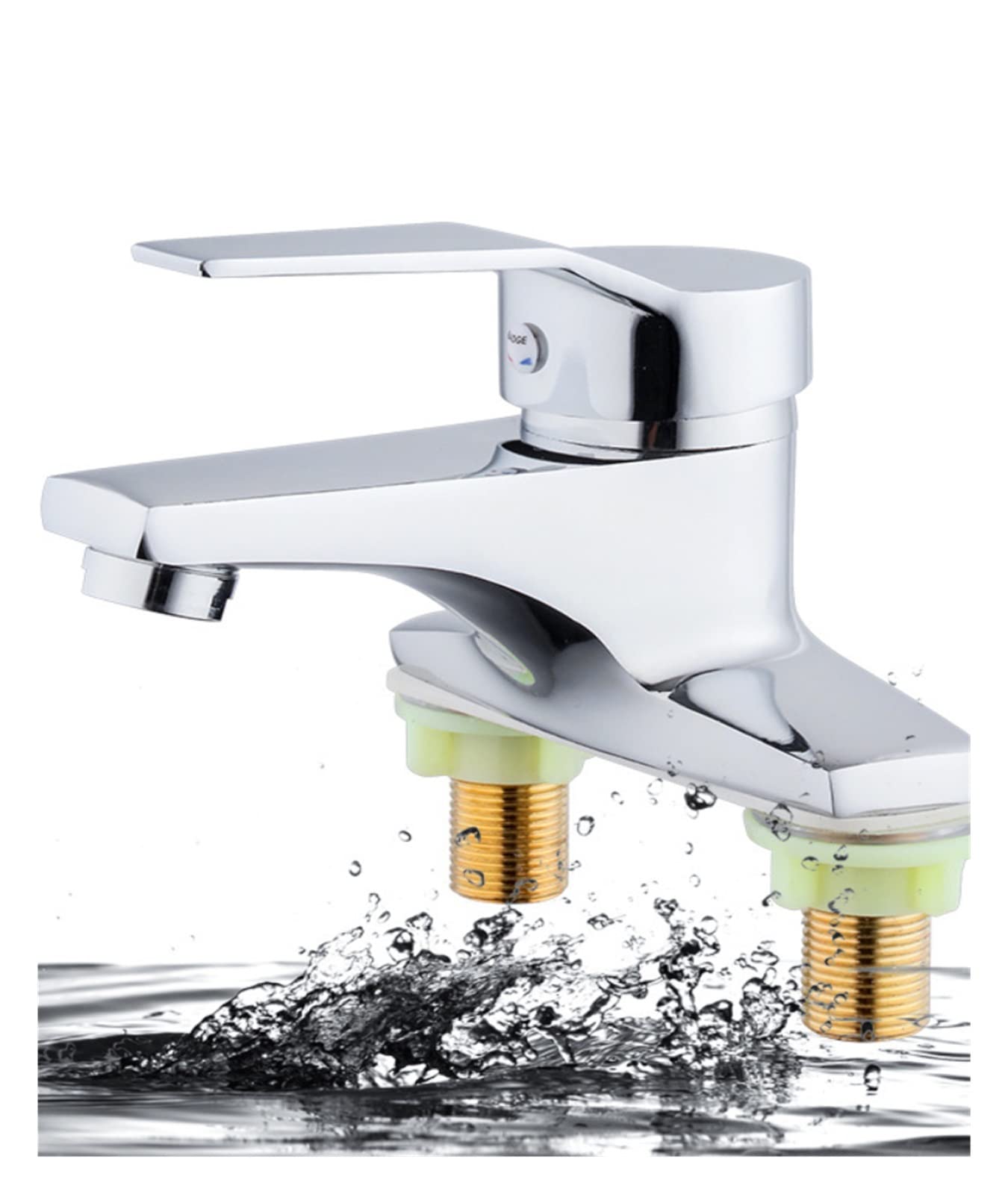 Robinet tête mélangeur mitigeur lavabo chrome double trou évier