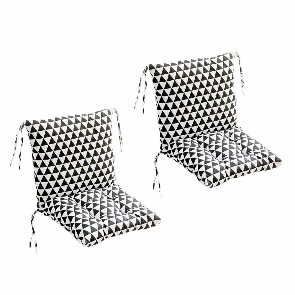 GYYFQH Pack of 2 chair cushions with backrest, back cushion with straps, 40X80cm, seat cushions for garden furniture, chair cushion for low backrest, garden chair cushion outdoor(M)