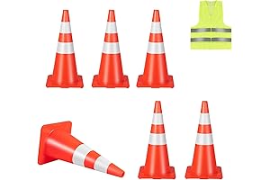 Goplus 28-Inch Traffic Cones, a 6-Pack Solution for Enhanced Visibility