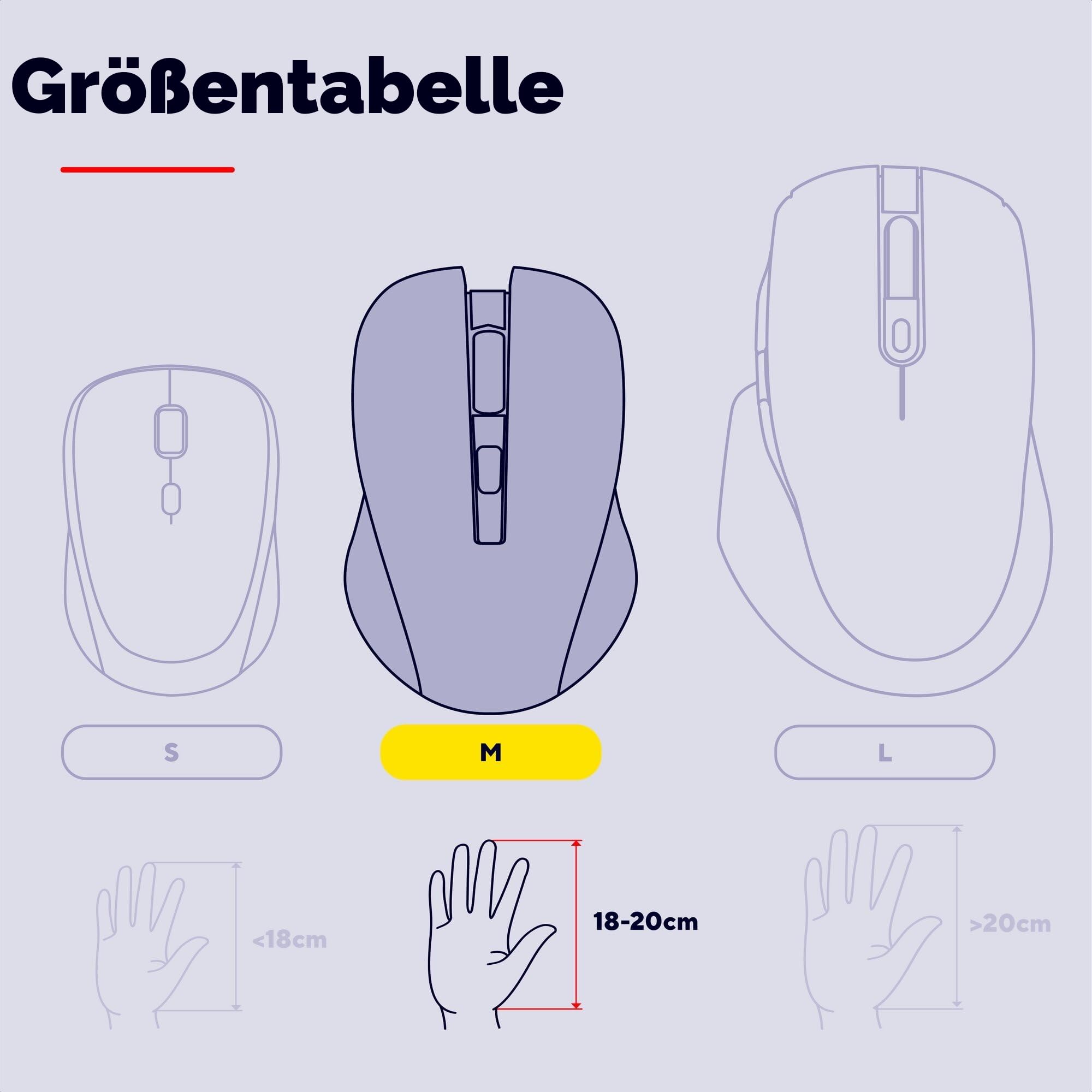Trust Voxx Vertikale Kabellose Maus, Wiederaufladbare Ergonomische Funkmaus, Bluetooth und 2.4 GHz Verbindung, 9 Tasten, 1200-2400 DPI, PC/Mac/Computer/Laptop/MacBook/Chromebook - Schwarz