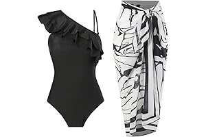 Black One Piece Swimsuit and Cover Up: Captivate in Coastal Chic