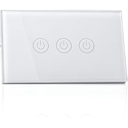 Interruptores Conmutados Wifi Meross Interruptor WiFi domótica con Alexa, interruptor inteligente con Google Home pared italiana, fácil de instalar, 1/2/3 pandillas panel táctil LED a prueba de golpes, temporizador, aplicación de