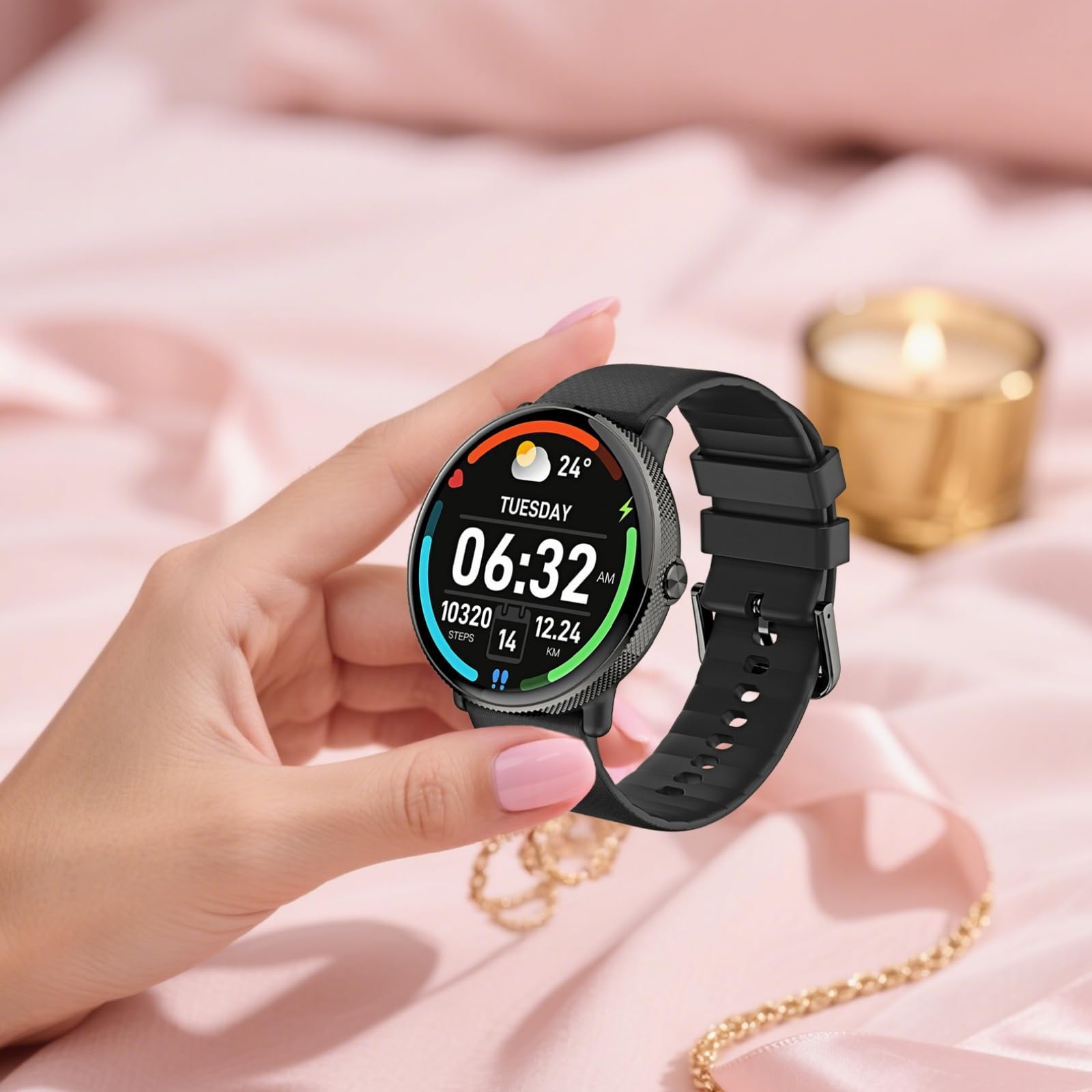 Dziecięcy smartwatch Amoled High-Definition S61, sportowy pasek z funkcją bezprzewodowego połączenia, wodoodporny IP68, różne tryby sportowe, czarny, dostosowany do młodych umysłów