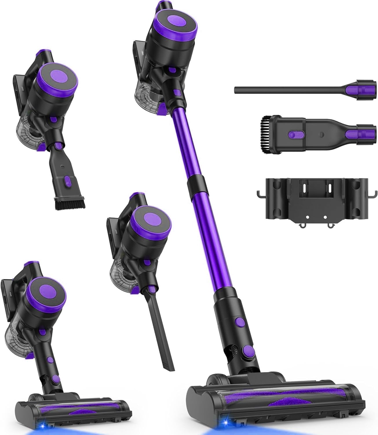 Zefiro Canister Vacuum Cleaner, Bagless Canister Vacuum for Home, Powerful Suction, Auto Cord Rewind, HEPA Filter, Corded Vacuum for Hard Floors, Carpet, Pet Hair, Apartment/Rental Friendly(Multi)