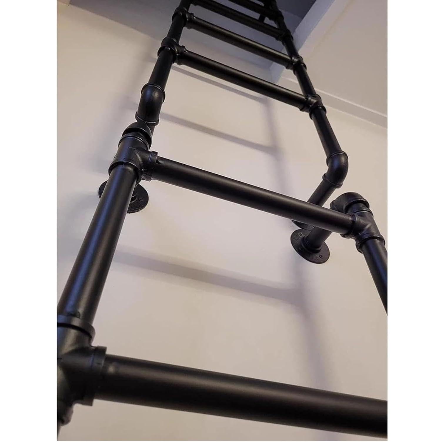 Scala Resistente dell'uscita di Emergenza per Il pozzo della Finestra, Scala del Letto del soppalco del Metallo montata al Muro, Scala Industriale del Letto a Castello del Tubo del Ferro,1.6M