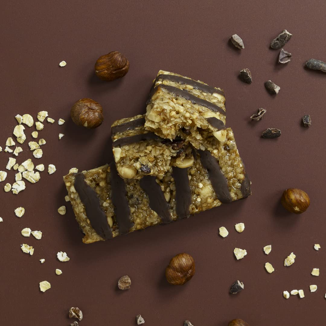 HEJ Oat Vollkorn-Hafer-Riegel - Bio-Müsliriegel mit Haselnuss, Schokolade & Nussmus - Veganer Snack - Energieriegel - Glutenfrei - Choco Hazelnut 12 x 45 g