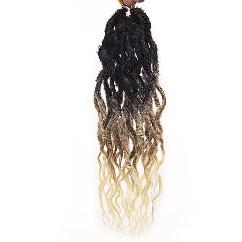 Miniatura 239 de 8 paquetes de rastas de cabello sintético de ganchillo de 18 pulgadas, rastas sintéticas bohemias con extremos rizados, cabello de ganchillo suave