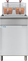 Vista 11 de KoolMore Freidora comercial de propano líquido de pie de 40 libras con 90,000 BTU en acero inoxidable, certificación ETL (KM-FDF40-LP)