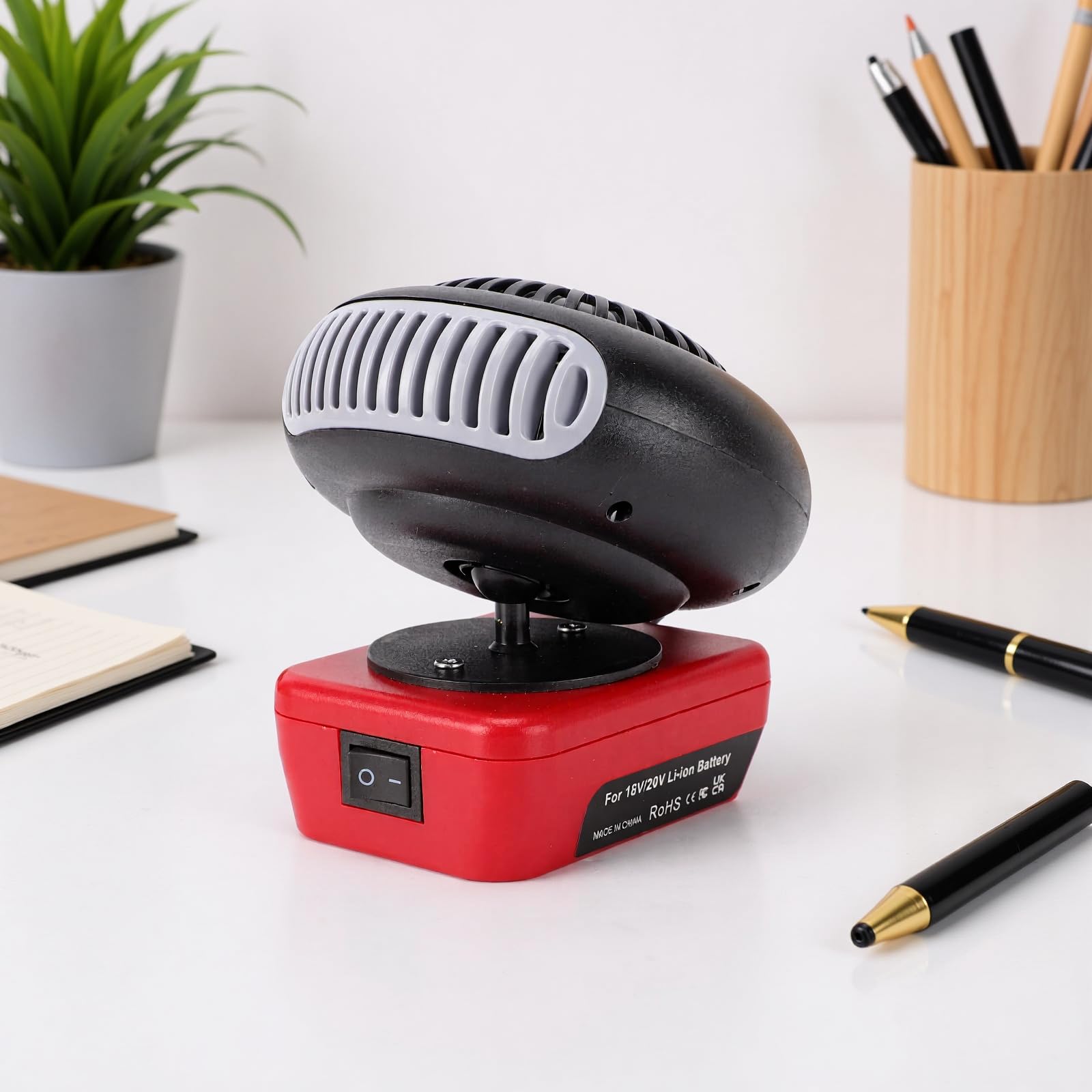 Chauffage sans fil portable rotatif à 360° avec 2 sorties USB, pour camping, voiture, intérieur