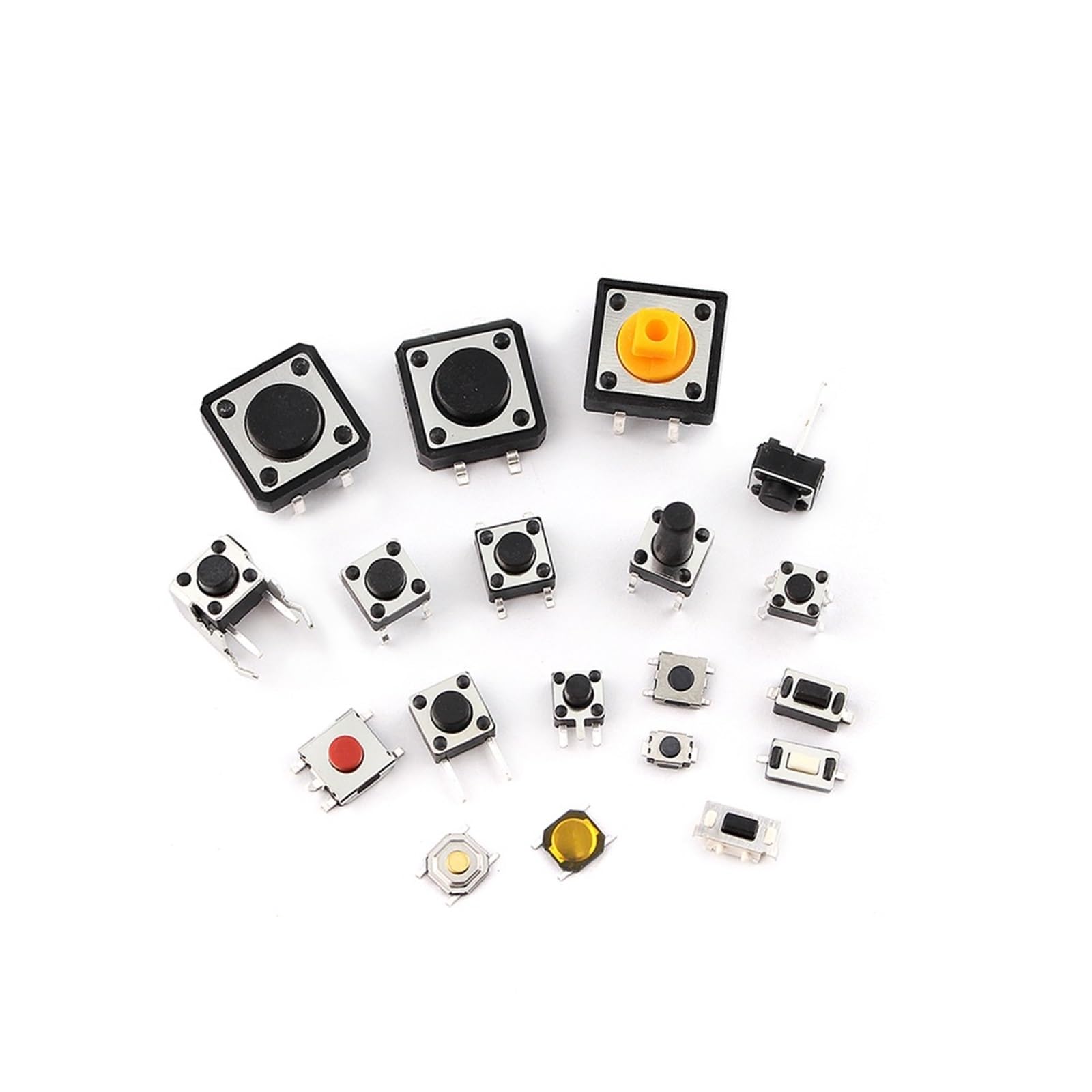 Kit de 125 micro-interrupteurs tactiles poussoirs SMD et DIP assortis pour circuits imprimés DIY