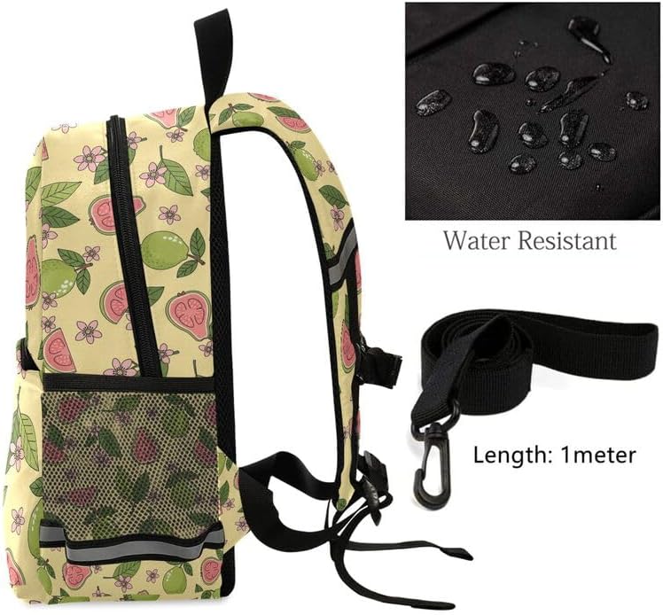 QUGRL Fruit Pattern with Flowers Toddler Backpack for Boys Girls Kids School Backpack with Chest Strap Leash Preschool Schoolbag Nursery Kindergarten Bag for Daycare Travel Hiking School