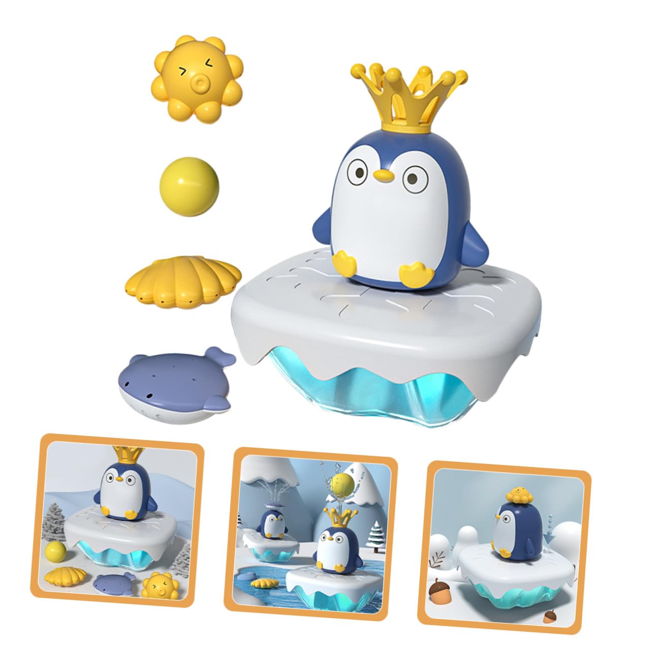Juguete de Baño Pingüino Rociador Eléctrico Abs 1 Juego