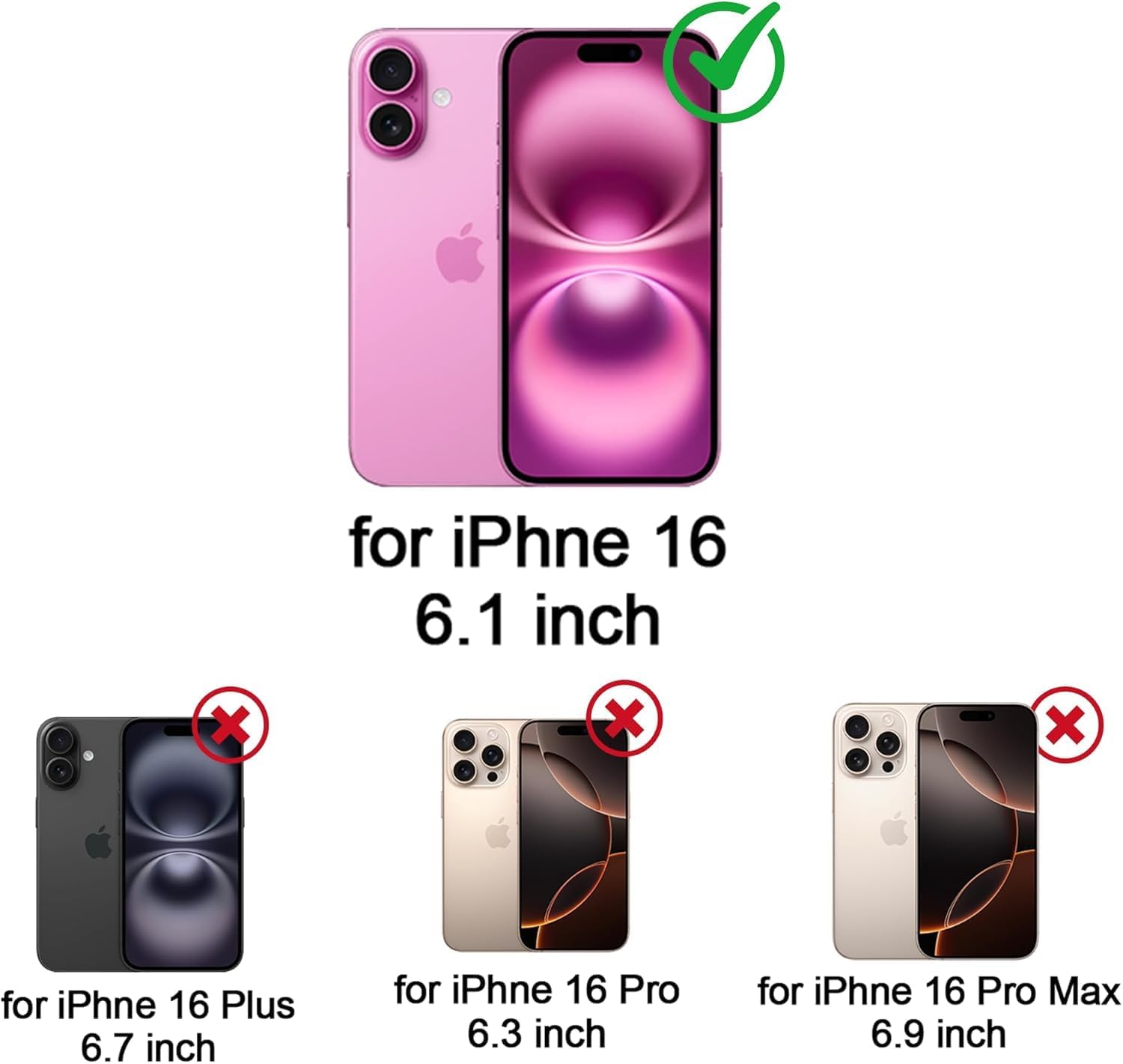 ULAK Compatible with iPhone 16 Wallet Case [RFID Blocking], Women PU Leather Shockproof Protective Folio Flip Cover with Card Holder Kickstand for iPhone16 6.1 inch, Black - Image 2