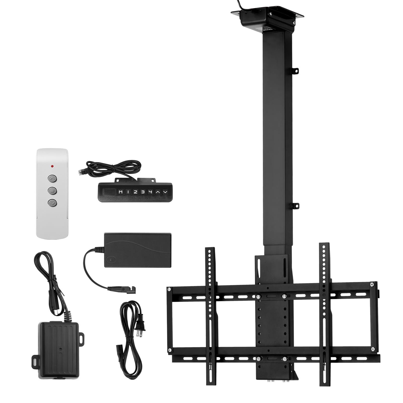 VEVOR Soporte de Techo Motorizado para Televisores de 813 a 1397 mm, Soporte Plegable Ajustable Eléctricamente Patrón Máximo de Orificios VESA de 60 x 40 cm para Televisores de hasta 54 kg