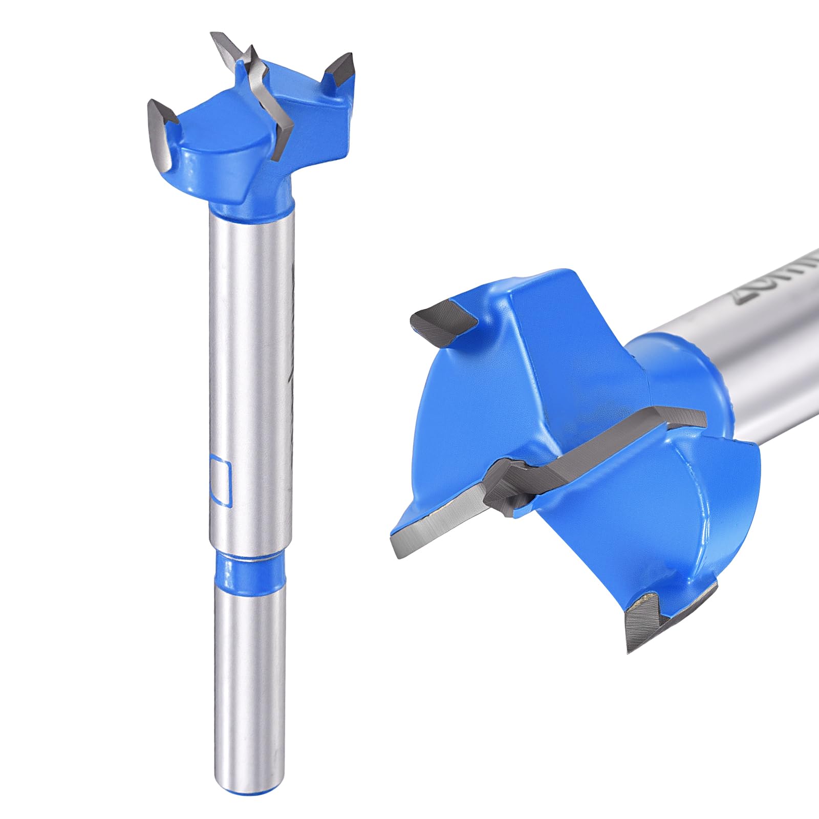 DTGN 20mm Forstner Drill Bits 25/32" - 2Pack - Good for Wood Plastic Plywood - 2 Flutes Tungsten Carbide Woodworking Hole Saw Cutter with Round Shank - Blue